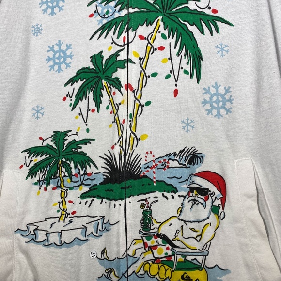 Reversible Quicksilver Hoodie Large - White Christmas theme one side and Blk os - Picture 2 of 6